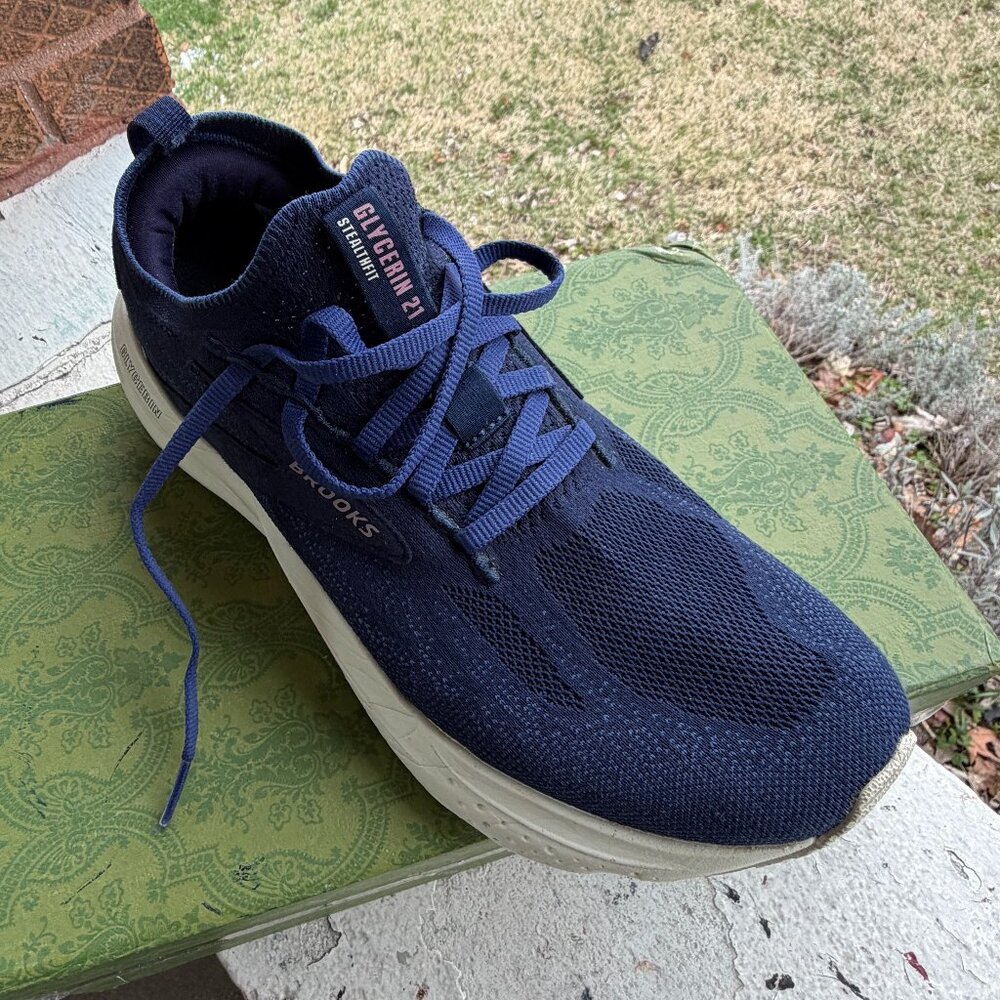 BROOKS Glycerin 21 Stealth Fit Running Athletic Blue Round Toe Shoes 9.5 41 M